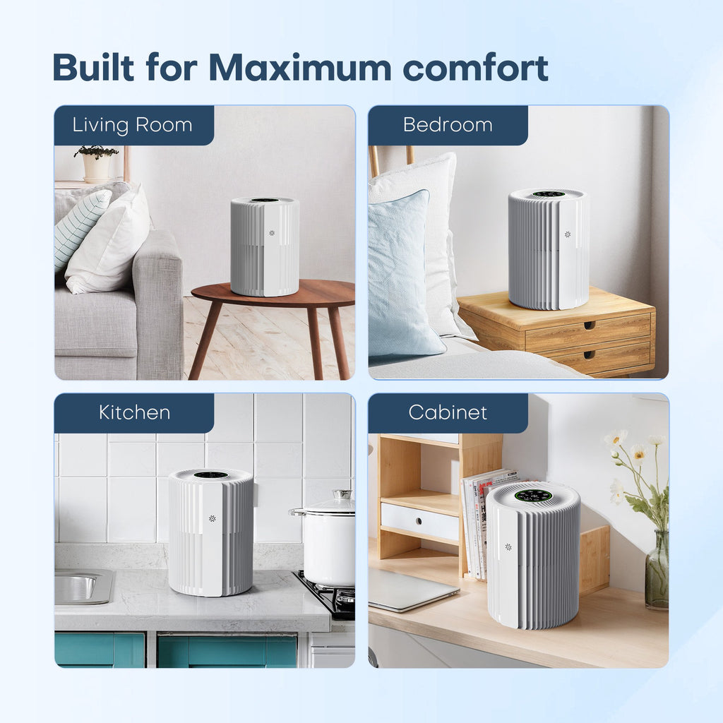 ALROCKET Air Purifier for Home, Smart WIFI, PM2.5 Digital Display, Auto Mode, 3-Layer Filter with 5 Speeds & Timer, Removes Wildfire Smoke, Dander, Dust, Pollen, Covers 600 ft²/2H